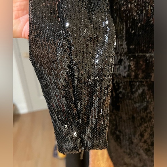 NEW with tag - black sequin mini MacDuggal cocktail dress size US 2 - Picture 5 of 9